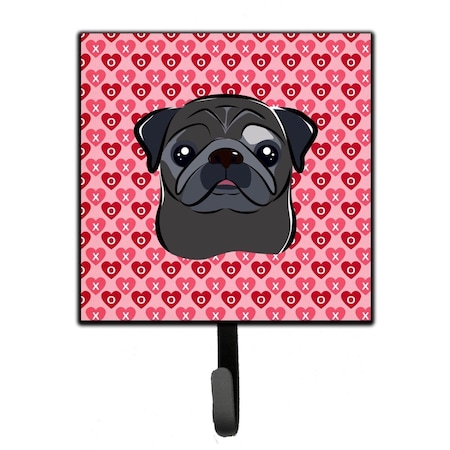 Jensendistributionservices Black Pug Hearts Leash or Key Holder MI2102441
